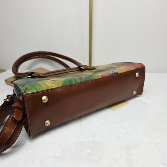 Patricia Nash Leather Calvi Watercolor Butterfly Satchel - Picture 7 of 10